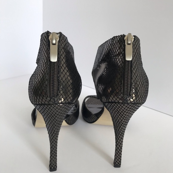 Enzo Angiolini Pewter Silver Zipper Croc Bootie Sandals - Picture 5 of 15